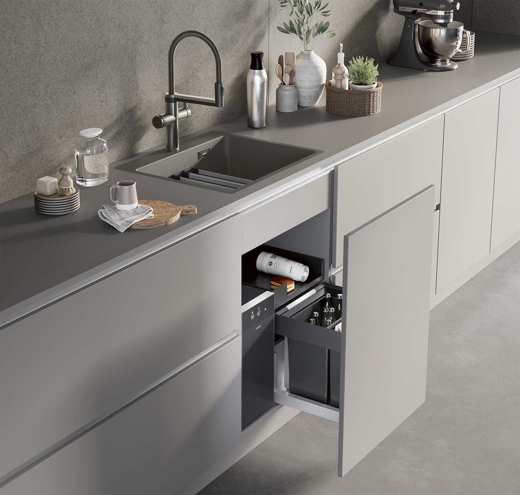 Ideallösung: Die BLANCO UNIT mit Wassersystem und BLANCO Multi Frame II