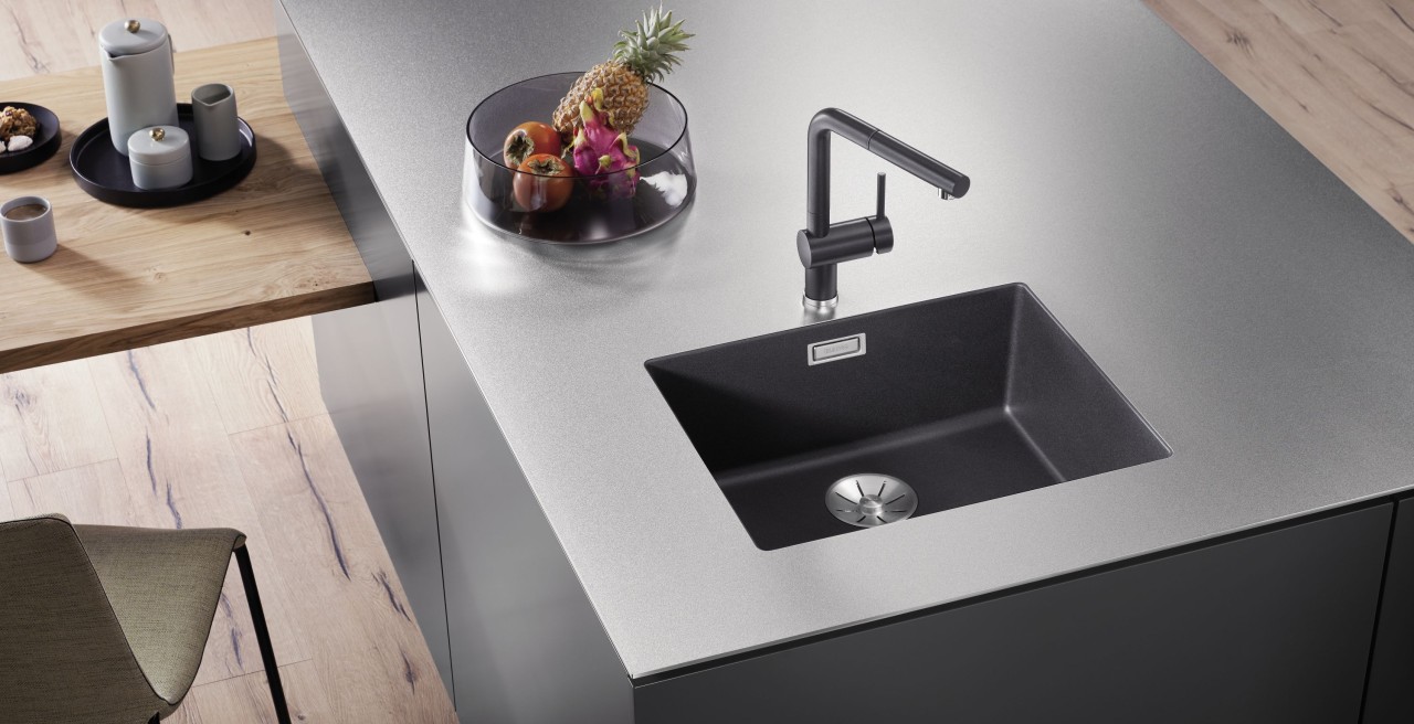 BLANCO Spülbecken aus dunklem Silgranit passend für den Industrial Style